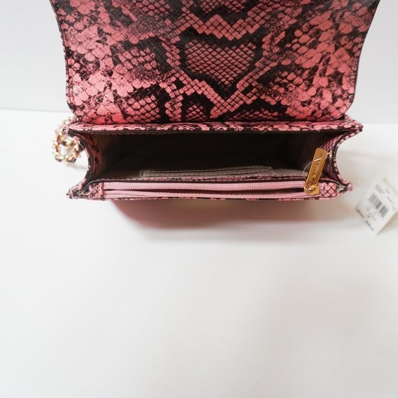 Michael Kors Rose Small MINI Crossbody Bag  Exotic Embossed Leather Pink - Picture 13 of 14